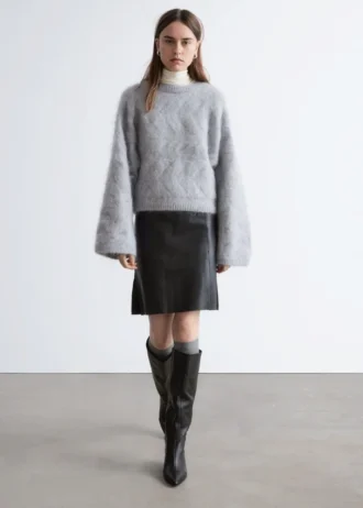 Pull en maille torsadée mélange mohair