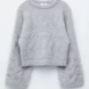 Pull en maille torsadée mélange mohair