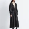 Robe chemise midi en satin