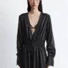 Robe chemise midi en satin