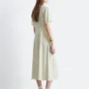 Robe chemise plissée à la taille