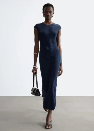 Robe longue ajustée en satin
