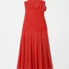 Robe longue asymétrique en mousseline