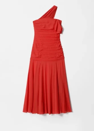 Robe longue asymétrique en mousseline
