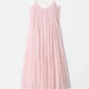 Robe longue à bretelles brodées