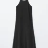Robe longue à bretelles en soie