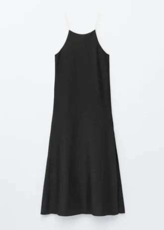Robe longue à bretelles en soie