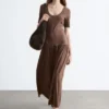 Robe longue en jersey