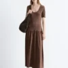 Robe longue en jersey