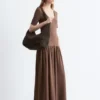 Robe longue en jersey