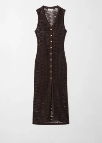 Robe longue en maille ajourée