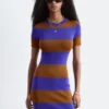 Robe longue en maille côtelée