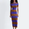 Robe longue en maille côtelée