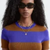 Robe longue en maille côtelée