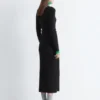 Robe longue en maille côtelée