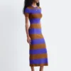 Robe longue en maille côtelée