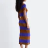 Robe longue en maille côtelée