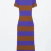 Robe longue en maille côtelée