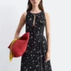 Robe longue en soie à motifs floraux