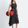 Robe longue en soie à motifs floraux