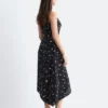 Robe longue en soie à motifs floraux