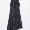 Robe longue en soie à motifs floraux