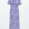 Robe longue en viscose à motif cachemire