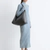 Robe longue à fermeture éclair et à côtes