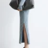 Robe longue à fermeture éclair et à côtes