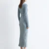Robe longue à fermeture éclair et à côtes