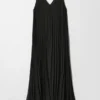 Robe longue plissée