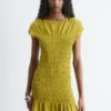 Robe longue smockée
