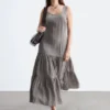 Robe longue à volants
