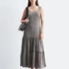 Robe longue à volants
