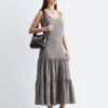 Robe longue à volants