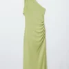 Robe midi asymétrique avec détail foulard