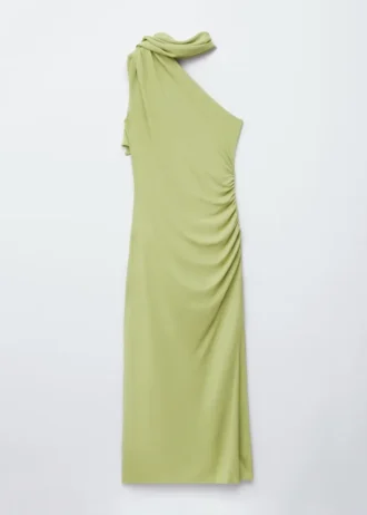 Robe midi asymétrique avec détail foulard