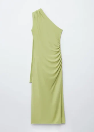 Robe midi asymétrique avec détail foulard