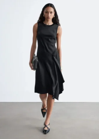 Robe midi asymétrique en satin
