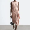 Robe midi asymétrique en satin