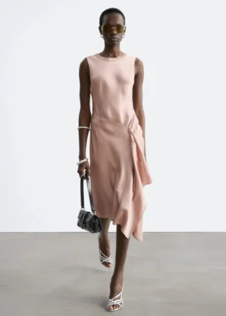 Robe midi asymétrique en satin
