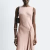 Robe midi asymétrique en satin
