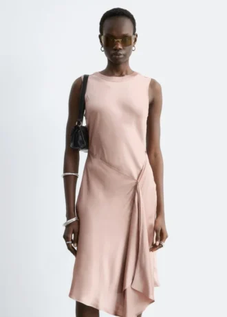 Robe midi asymétrique en satin