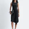 Robe midi asymétrique en satin