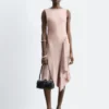 Robe midi asymétrique en satin