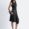 Robe midi asymétrique en satin