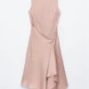 Robe midi asymétrique en satin