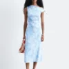 Robe midi asymétrique à motif cachemire