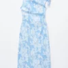 Robe midi asymétrique à motif cachemire