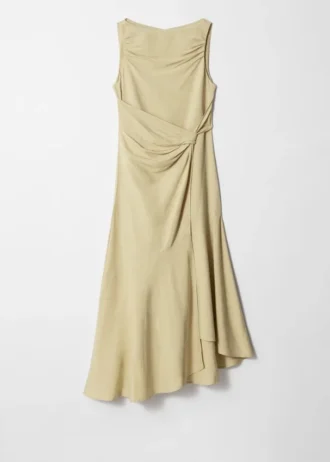 Robe midi asymétrique à nouer